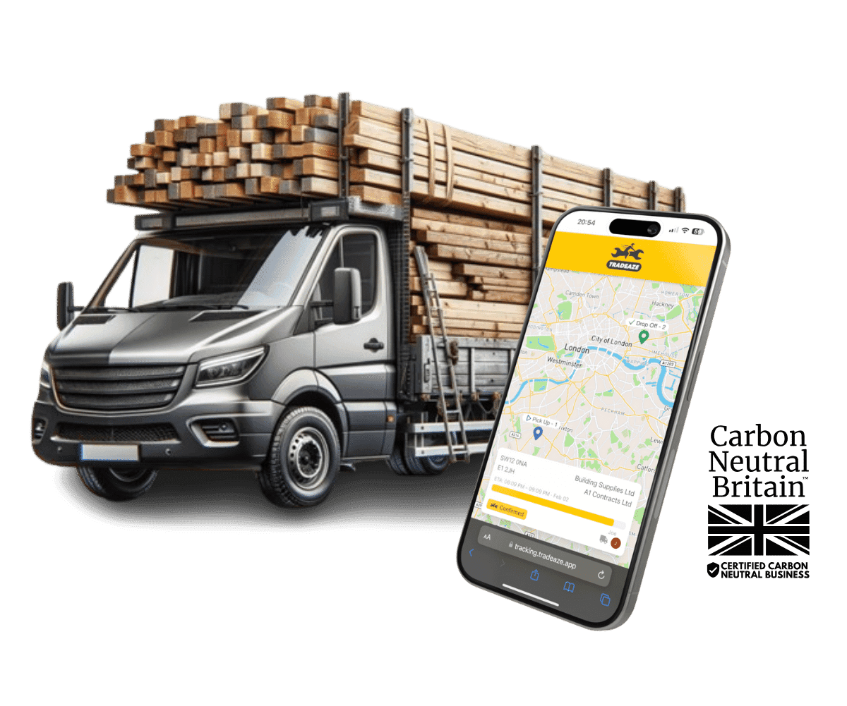 Tradeaze delivery van and app